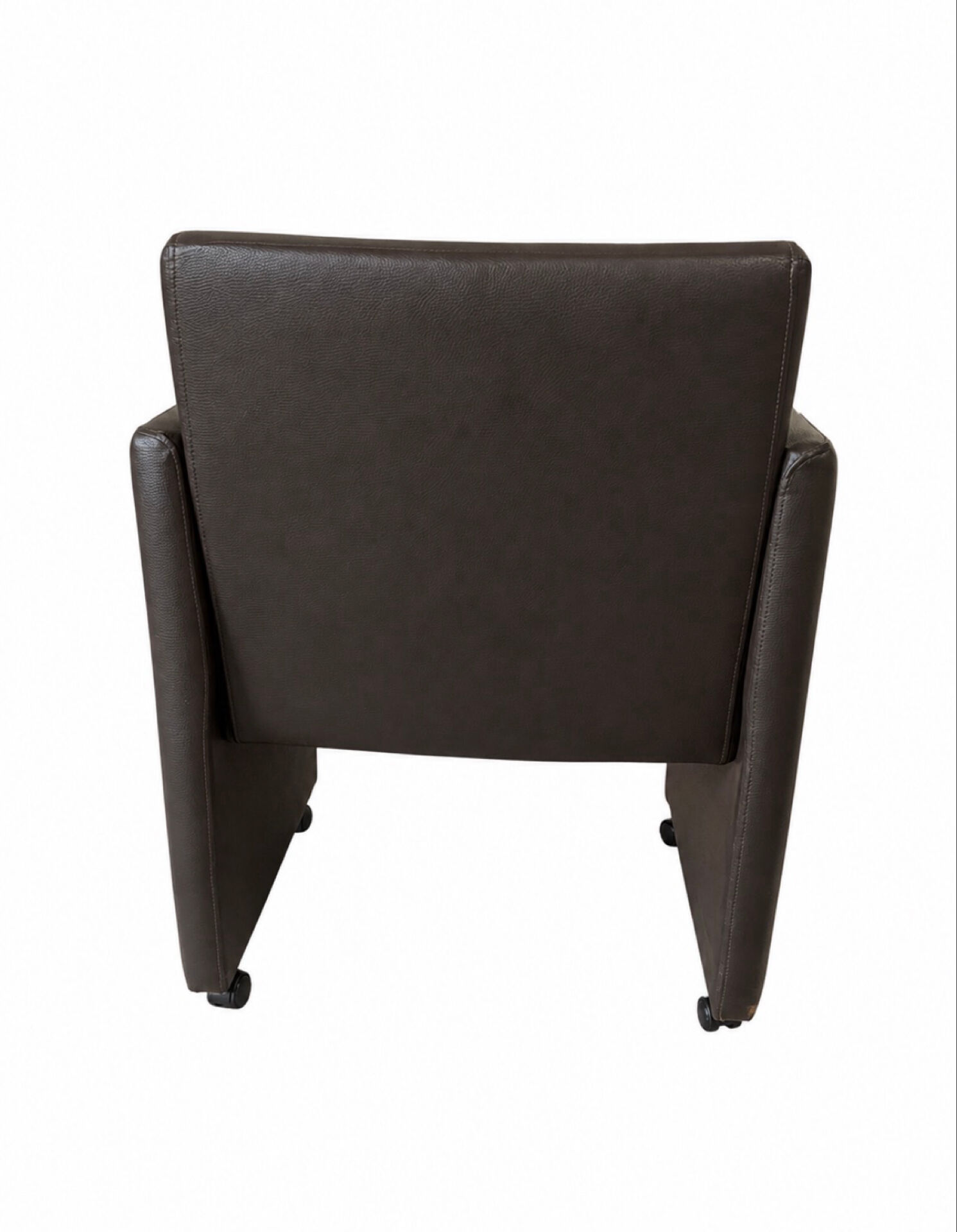 Modern armchair in brown faux leather