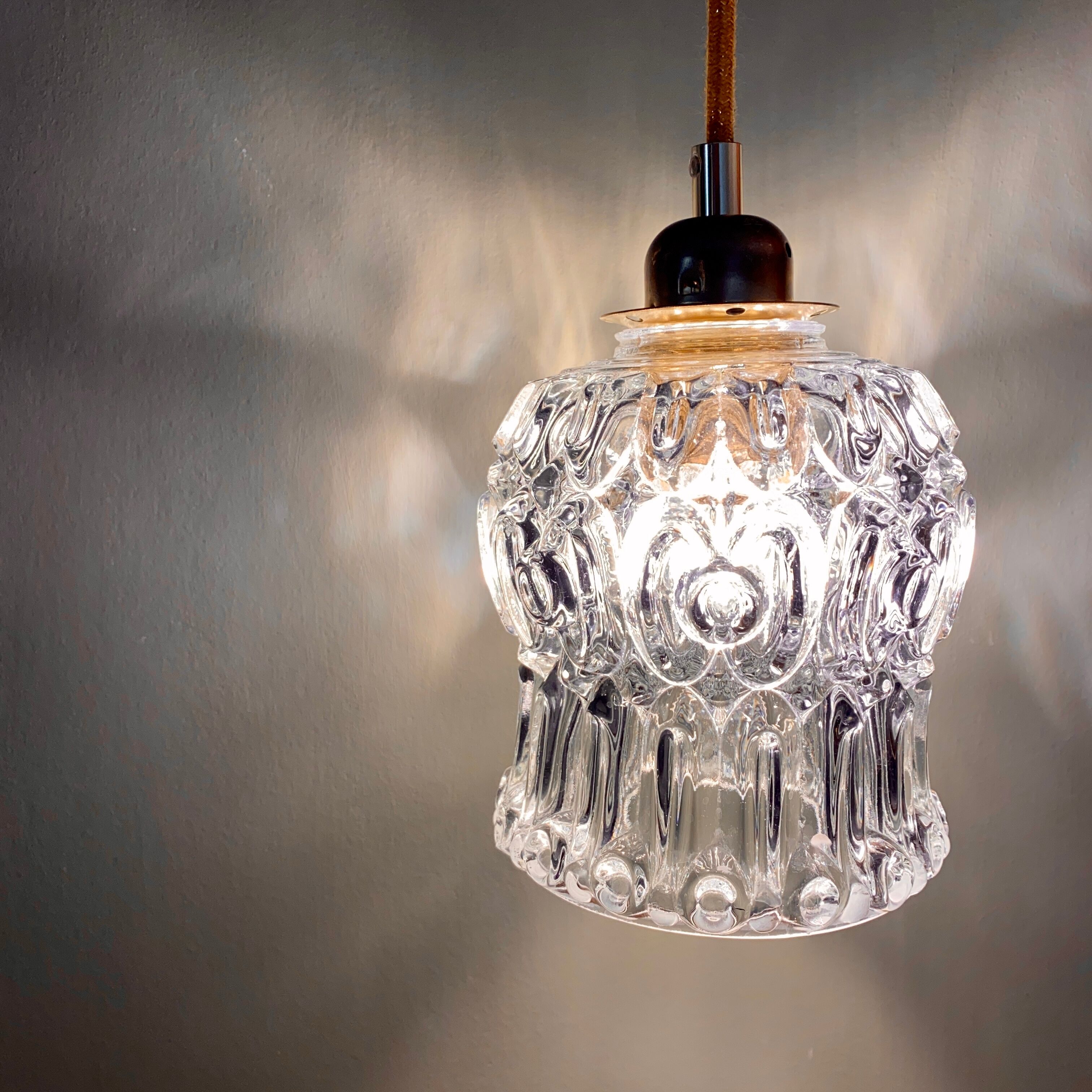 Vintage molded glass globe walker