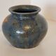 Sandstone vase decorated with oak leaf, ceramic by Alain Blanchard
