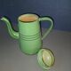 Green enameled coffee pot