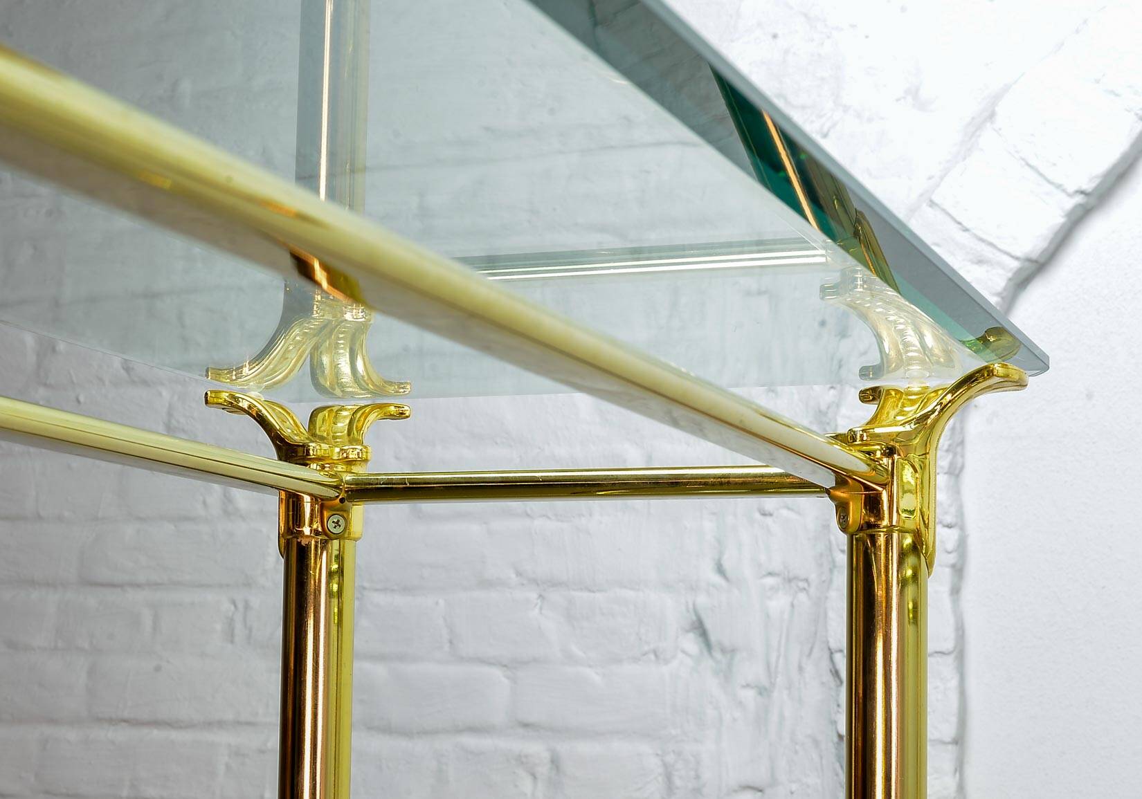 Ramiro Tarazona 24 Carat Goldplated Display Cabinet w. Glass Shelves 1980s