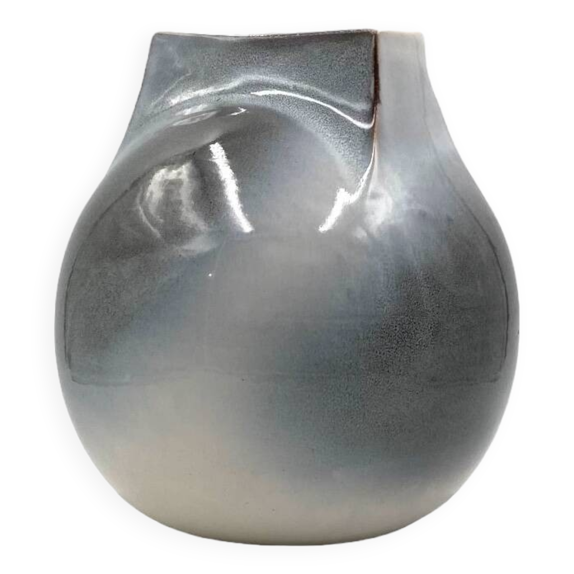 Mid-century Modern spherical gres vase, Franco Bucci Italy ca. 1970
