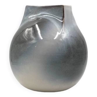Vase sphérique en grès moderne du milieu du siècle, Franco Bucci Italie vers 1970