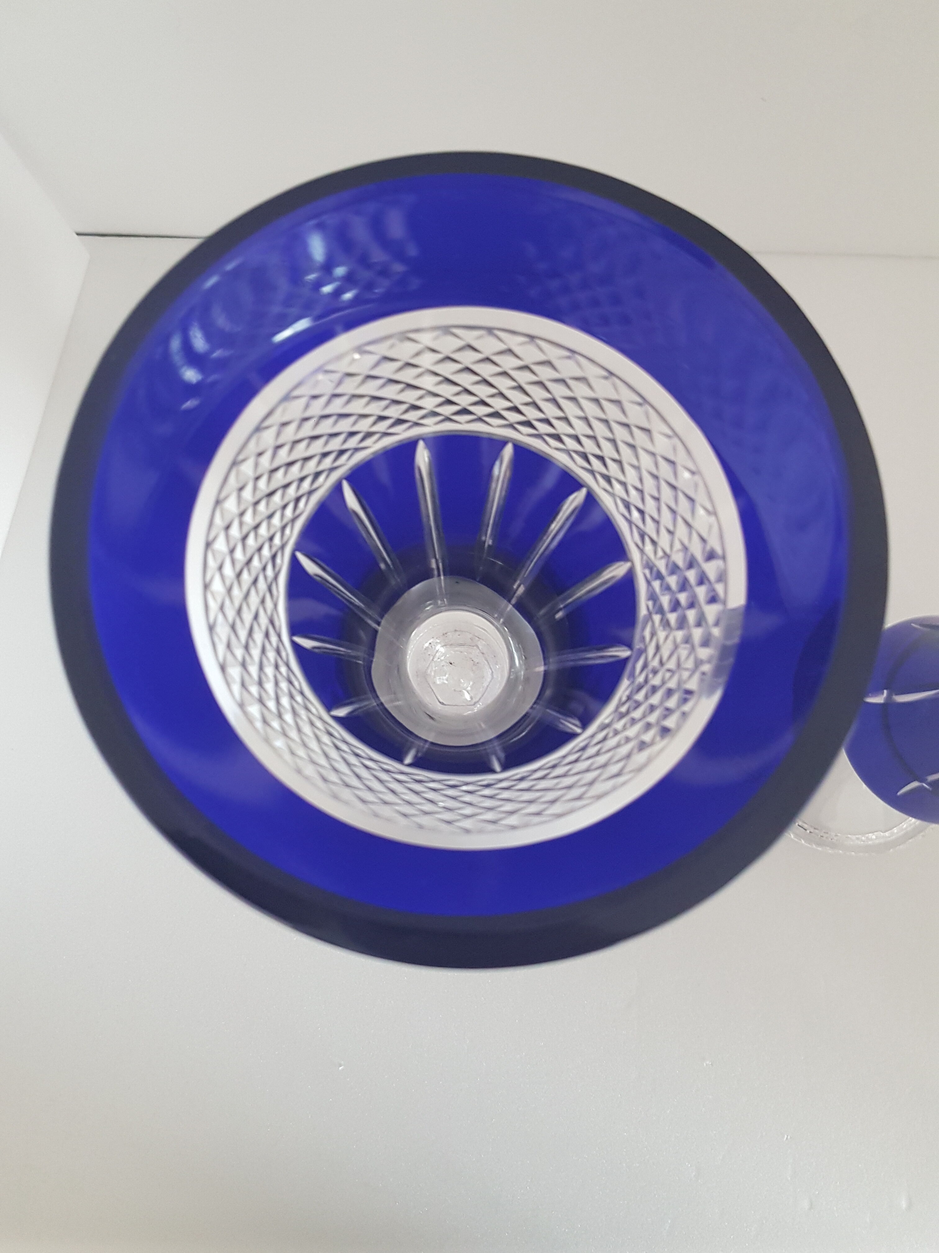 Pair of blue vases crystallism of Lorraine, Saint-Louis- tommy collection