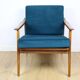Danish vintage loft armchair in sea green on removable cushions