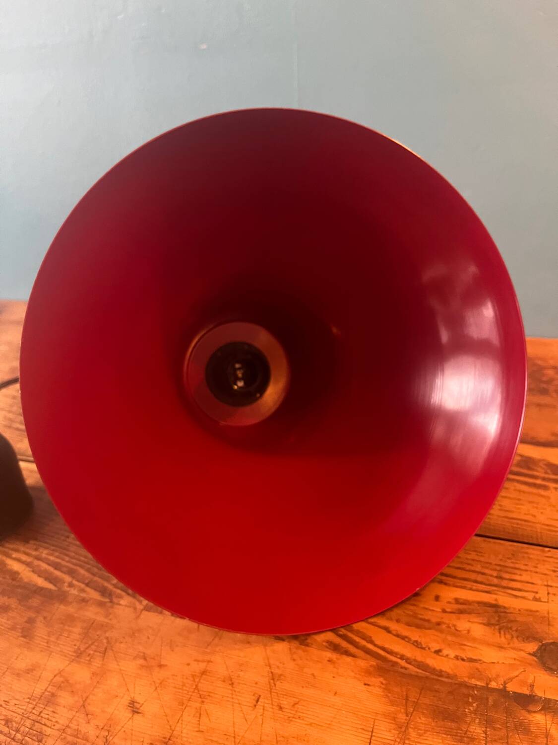 Red metal bell pendant from the 80s