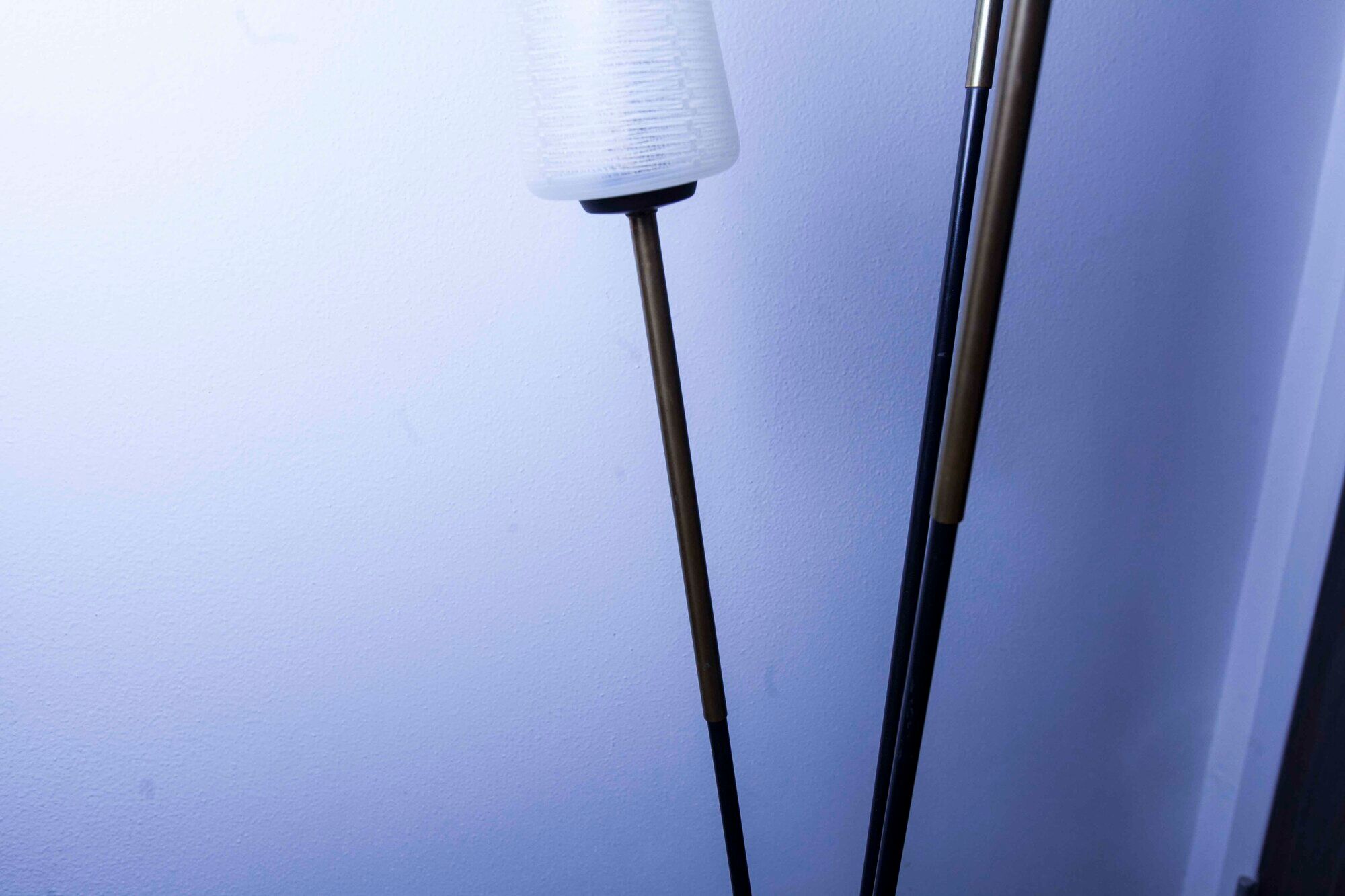 1960 brass cast iron and glass lamppost 3 heads