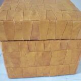 Stool, leather storage chest, 60