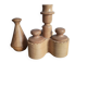 Lot de pot à condiments en bois 