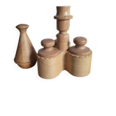 Lot de pot à condiments en bois 
