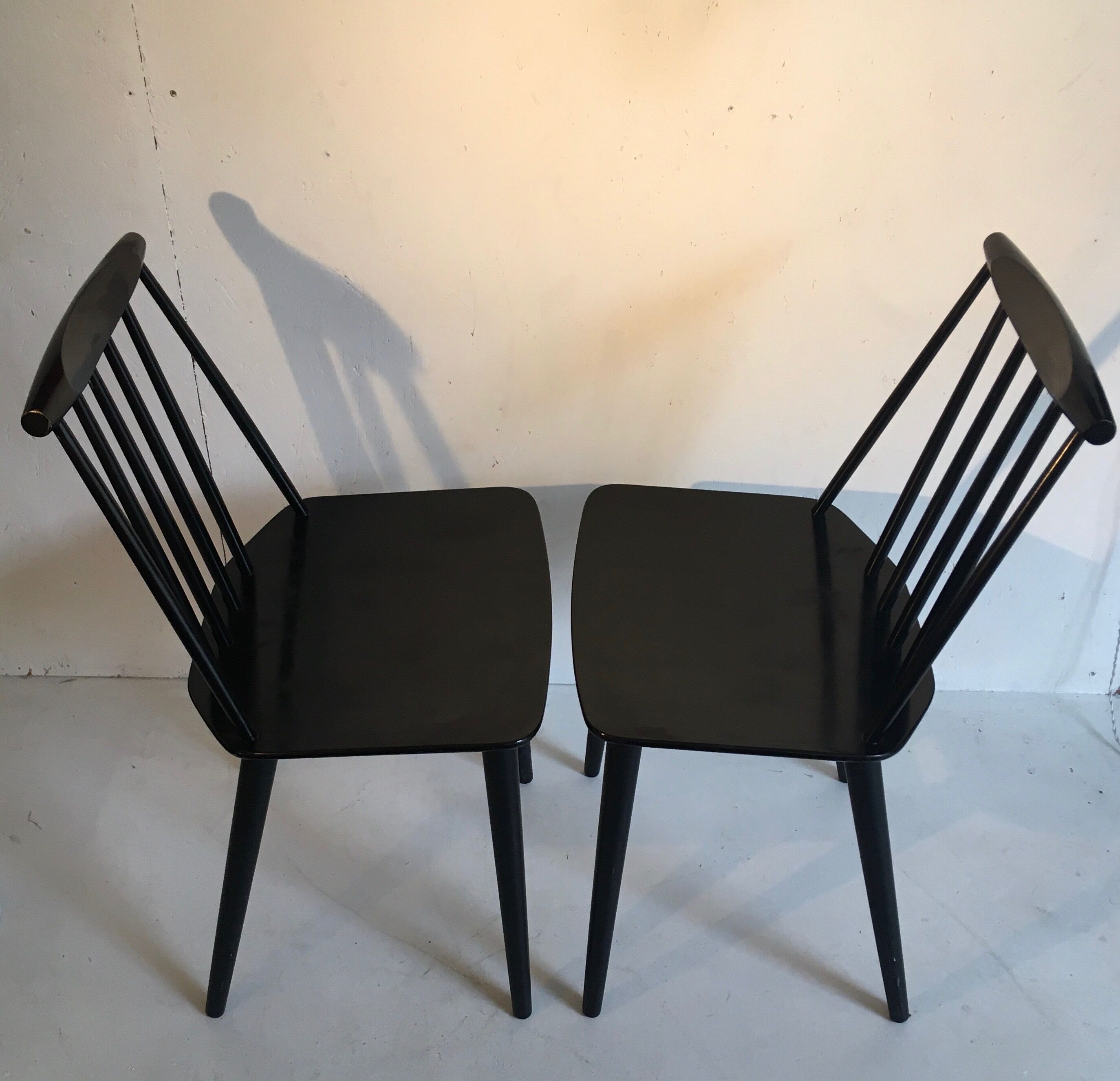 Pair of Black Chairs by Folke Palsson for FDB MOBLER Denmark 1966