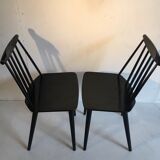 Pair of Black Chairs by Folke Palsson for FDB MOBLER Denmark 1966