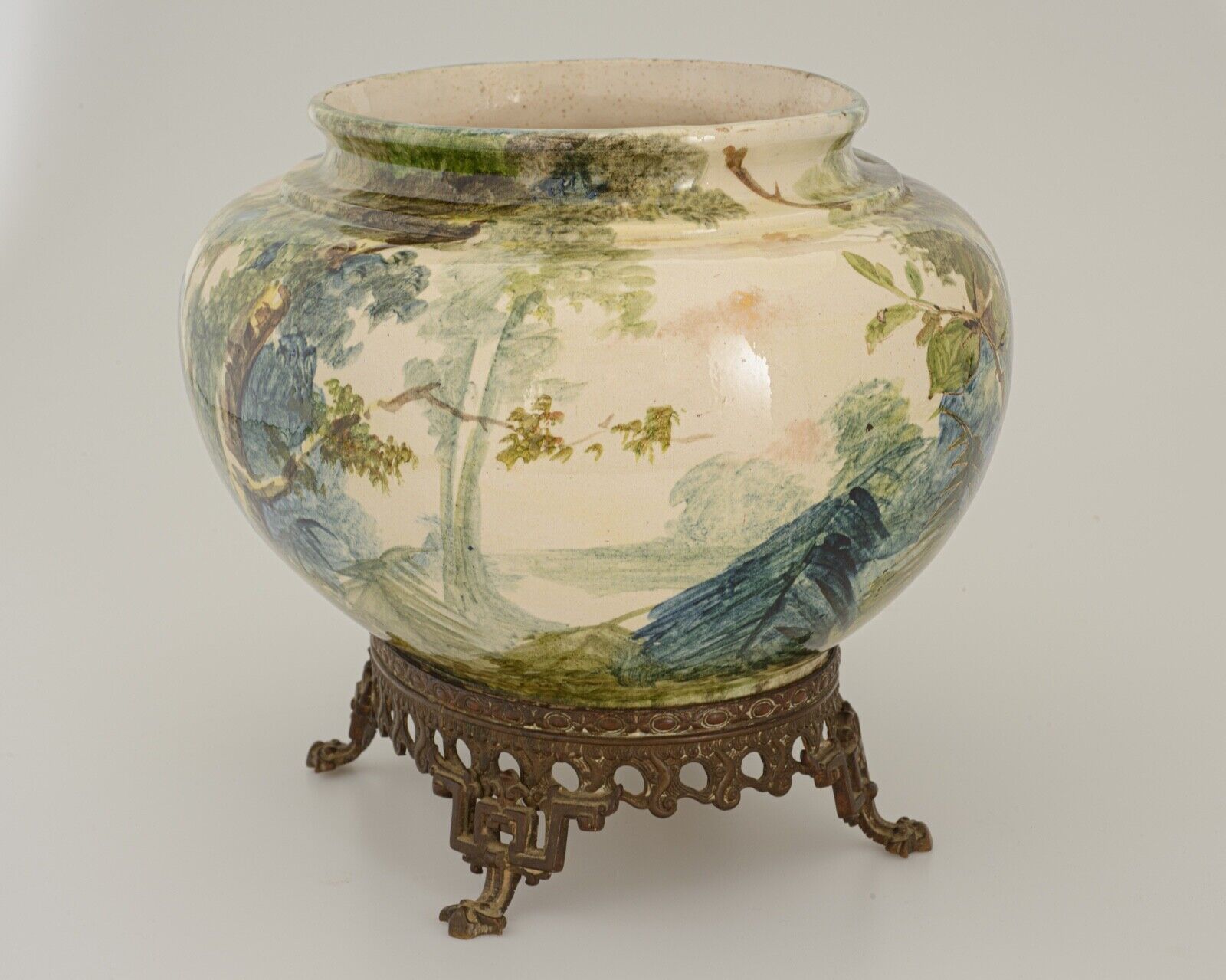Cache pot slip impressionist 1900 japanese base montigny nineteenth