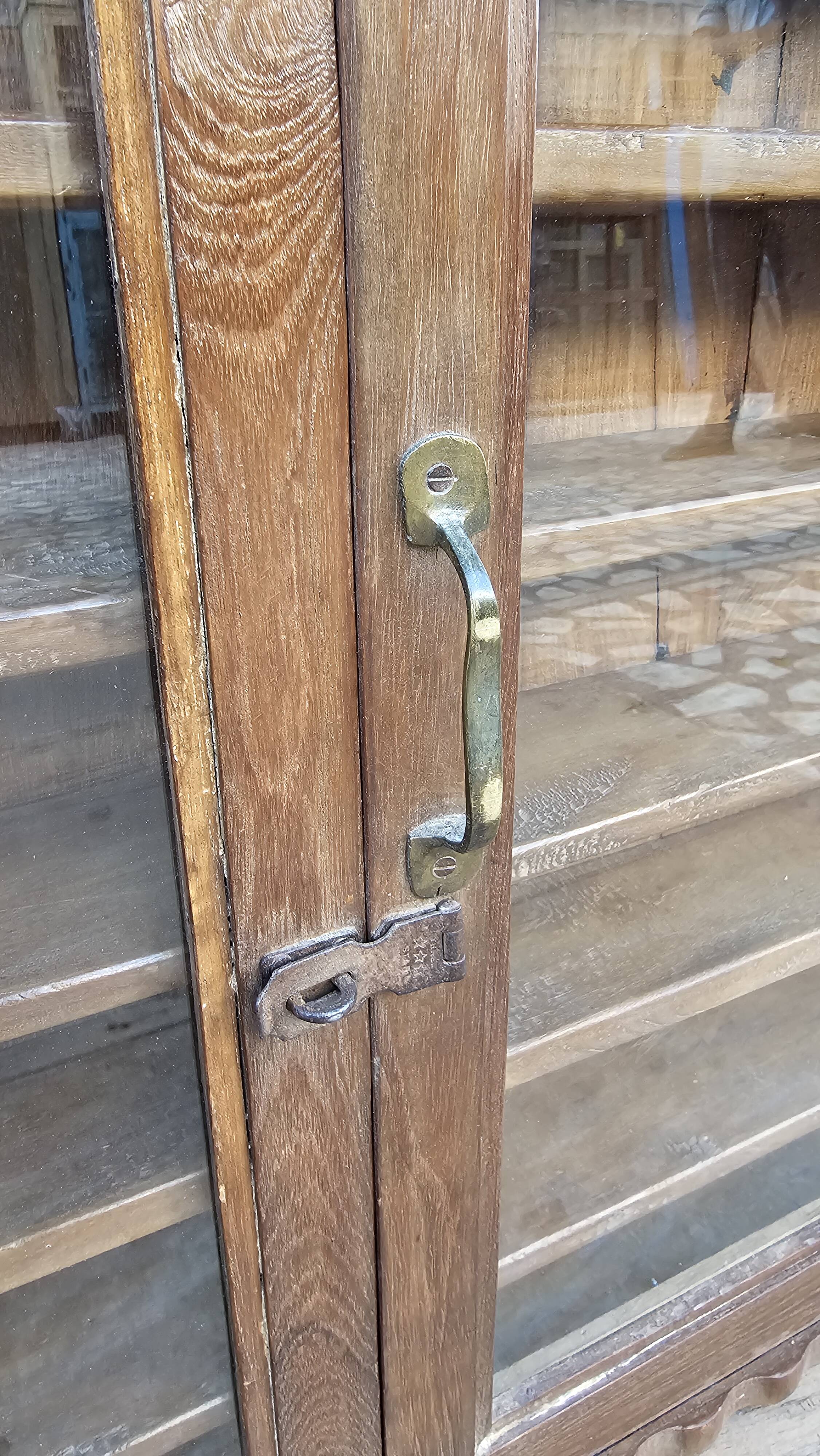 Antique Burmese teak collector's wall display case