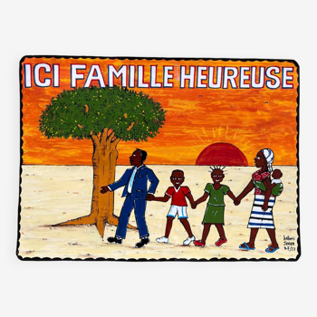 Painted plaque “Happy family” (Burkina Faso)