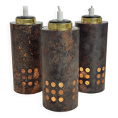 Copper / glas pendants, Nanny Stiil , danmark Set of three , 70s image