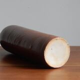 Enamelled brown sandstone bottle with handle