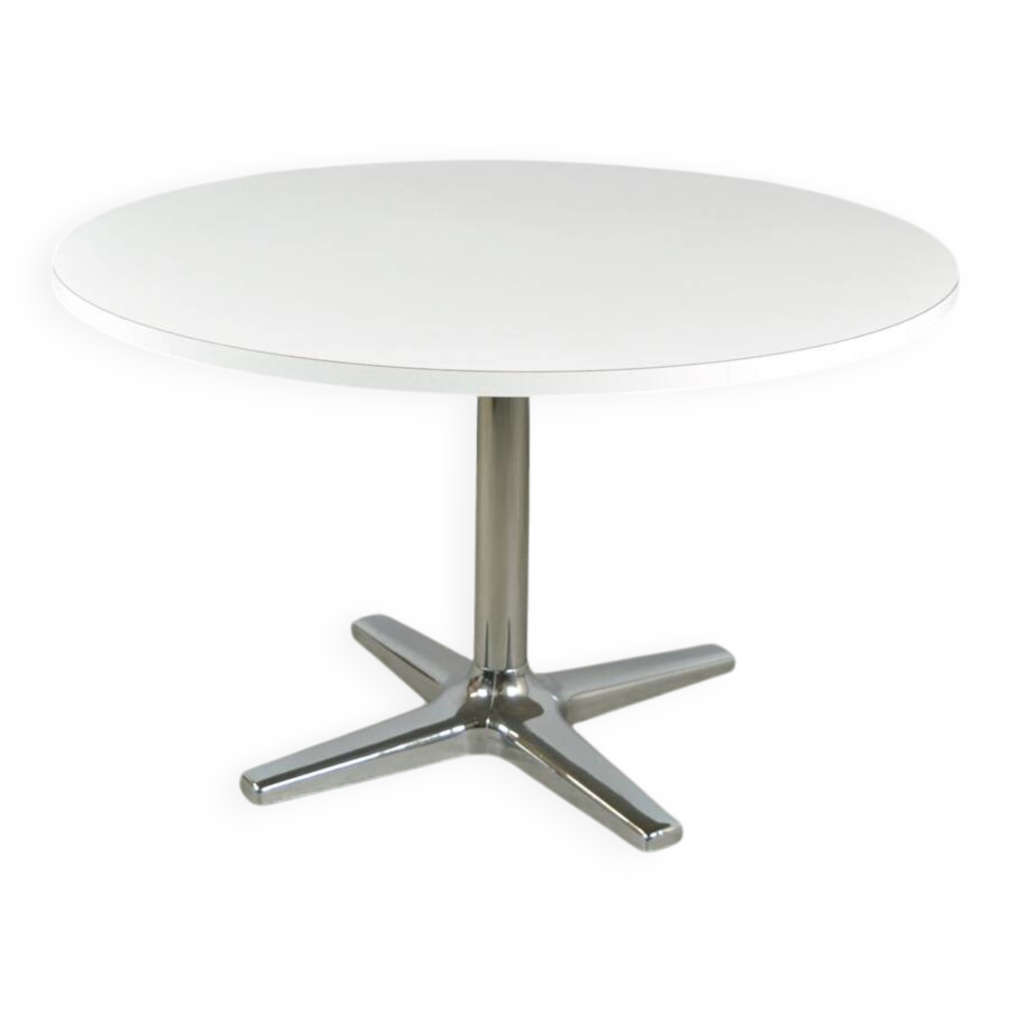 Modern vintage dining table with chrome star base by pastoe, 1970s