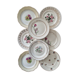 Set of 8 mismatched dessert plates