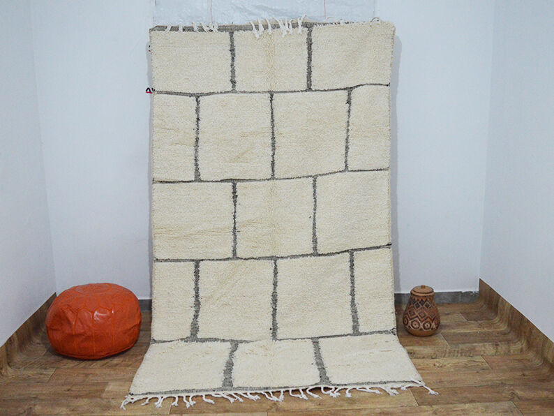 Tapis berbère blanc 255 x 152 cm