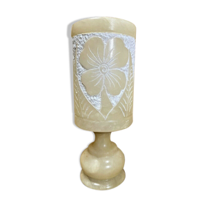 Lampe ancienne, albatre, decor