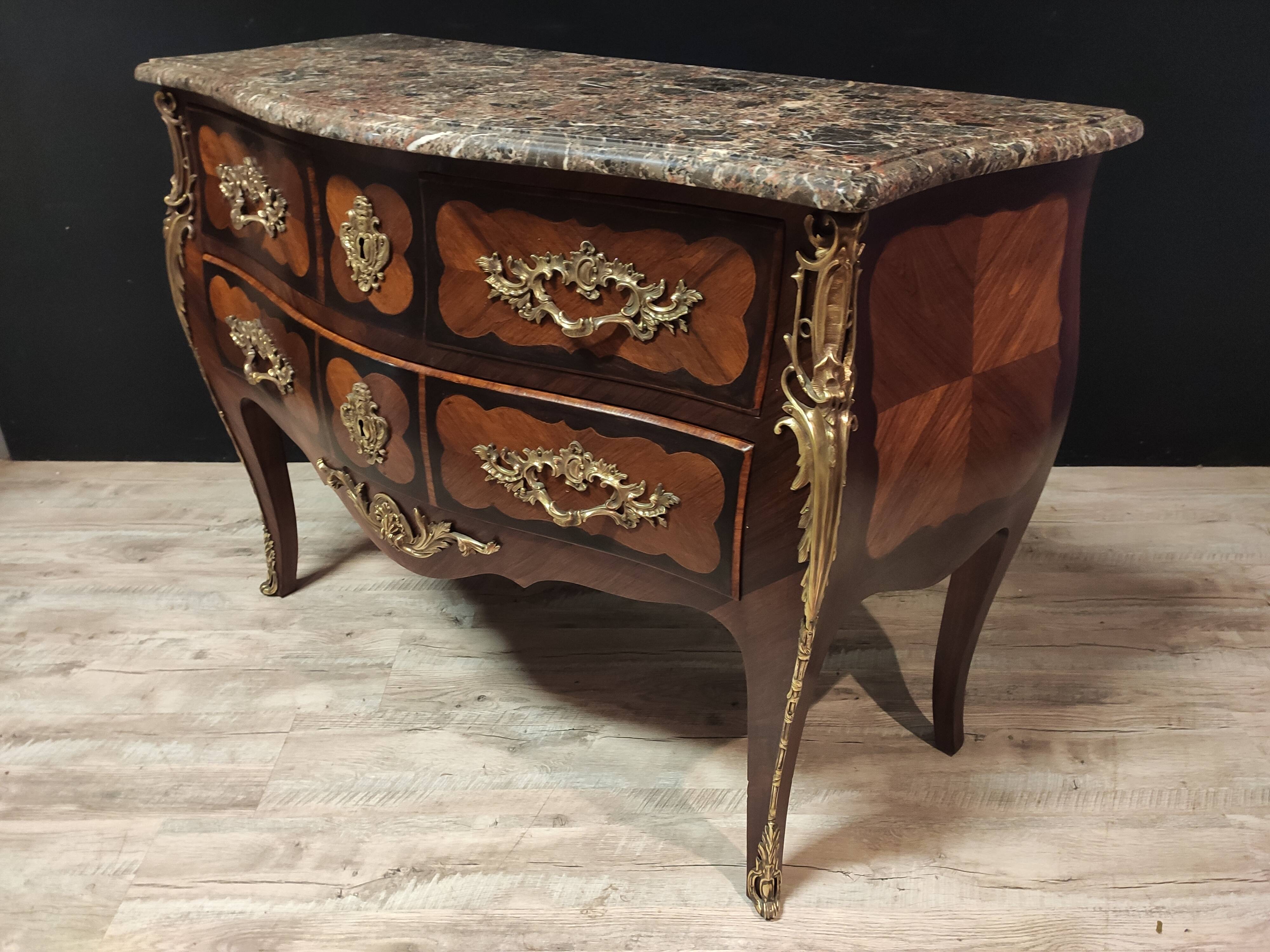 Dresser in marquetry style Louis XV