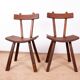 Brutalist pair of chairs in Elm in the style of Jean Touret 1950.