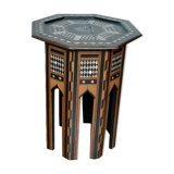 Octagonal pedestal in marquetry