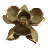 Golden brass candle holder