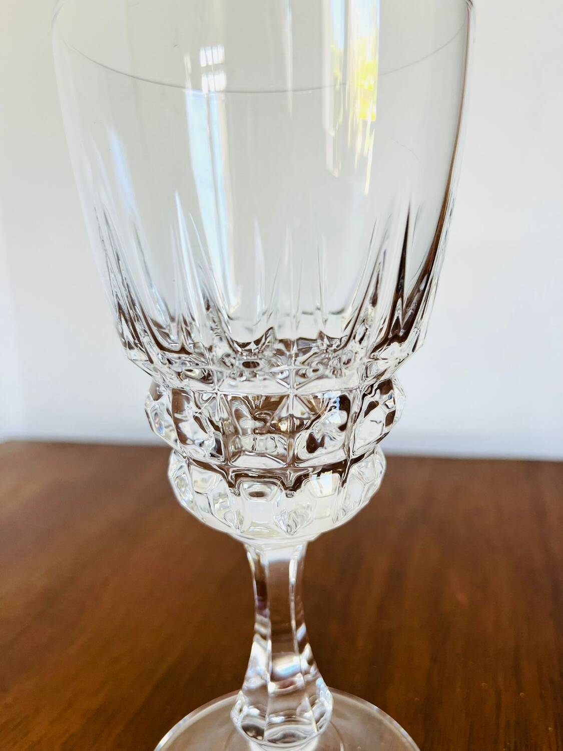 8 crystal d'arques pompadour wine or water glasses from the 1990s