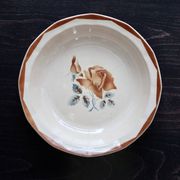 Old round hollow plate in Digoin Sarreguemines earthenware 9181