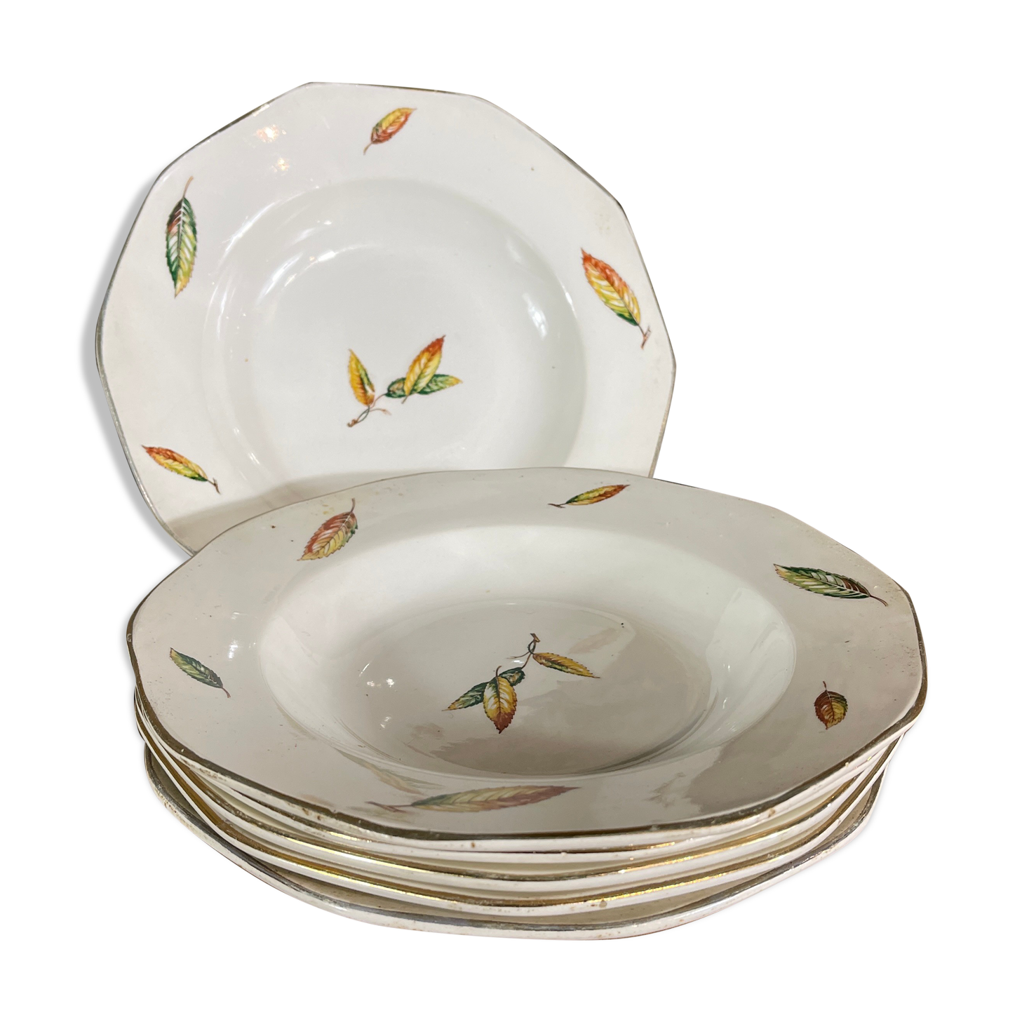 Series of 6 hollow plates DIGOIN / NEMOURS