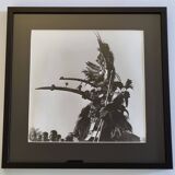 Silver photography Ceremonial character with headdress 44x44 cm