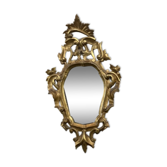 Golden wood mirror, italy early 20th century - 75x44cm