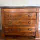 Antique walnut and marble commode