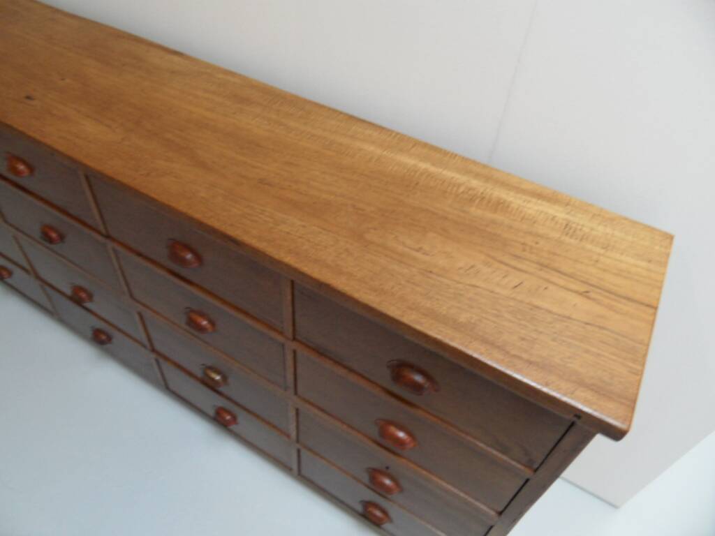 Classeur d'atelier en chêne vintage