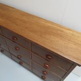 Classeur d'atelier en chêne vintage