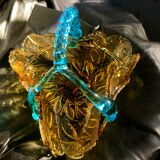 Antique amber glass bon bon glass basket