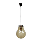 Suspension vintage en verre fumé suspendue