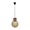 Vintage smoked glass pendant lamp hanging