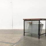 Mid-century teak side table with magazine rack.