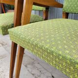 Paire de fauteuils bridge vintage 1950s pieds compas design