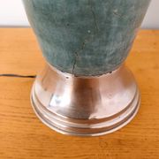 Lampe à poser bleu turquoise et laiton