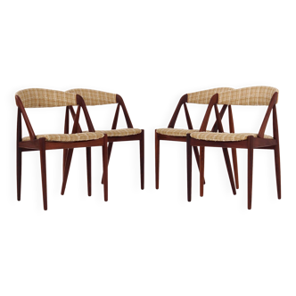 Set of four teak chairs, Danish design, 1970s, designer: Kai Kristiansen