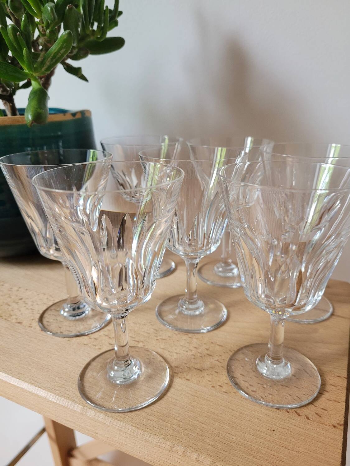 Set of 7 Baccarat Côte d'Azur wine glasses