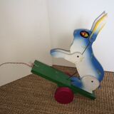 Rabbit wood painted to draw