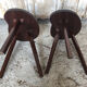 Pair of bedside table scandinavian tripod wood vintage #a240