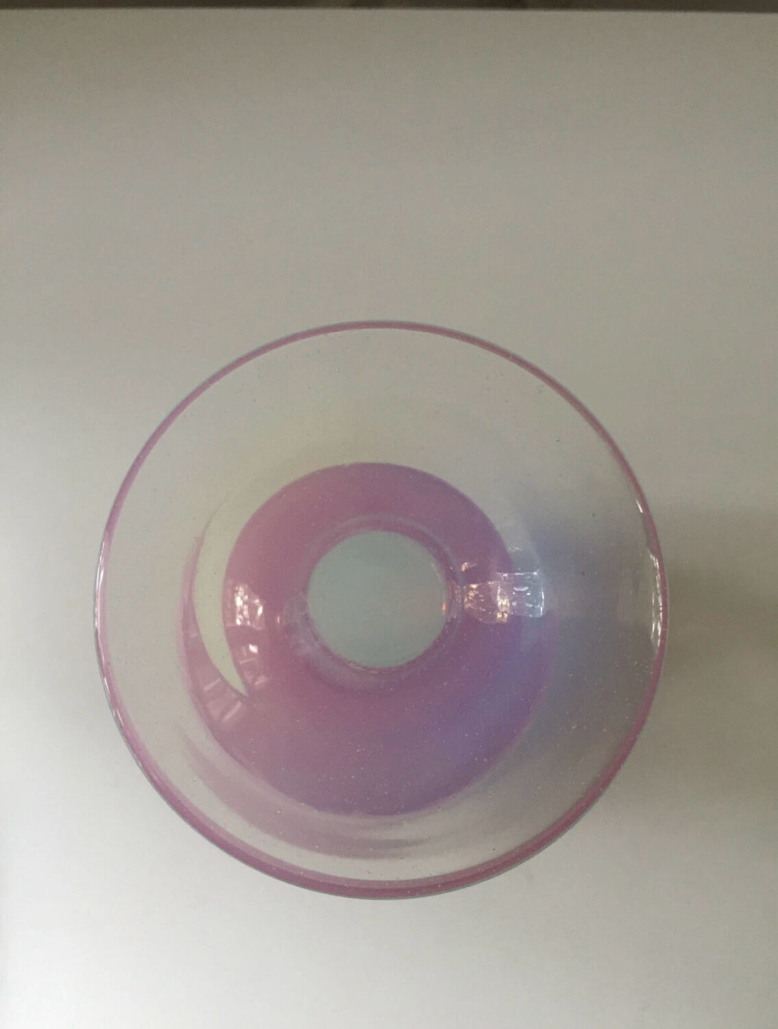 Beau Vase à pied en Opaline rose