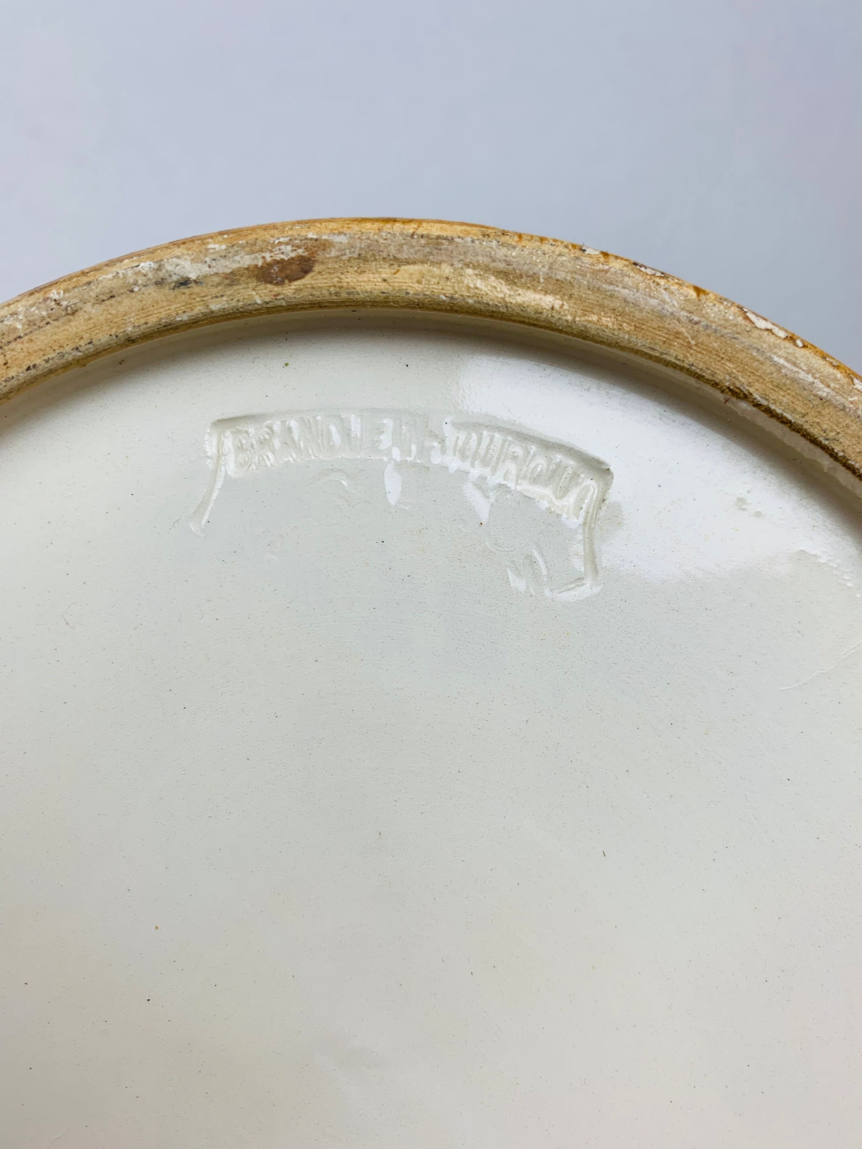 Vase Grandjean Jourdan form diabolo cat, ceramic wood effect