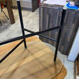 Asymmetrical tripod coffee table in granite glass, vintage bean shape, an50s